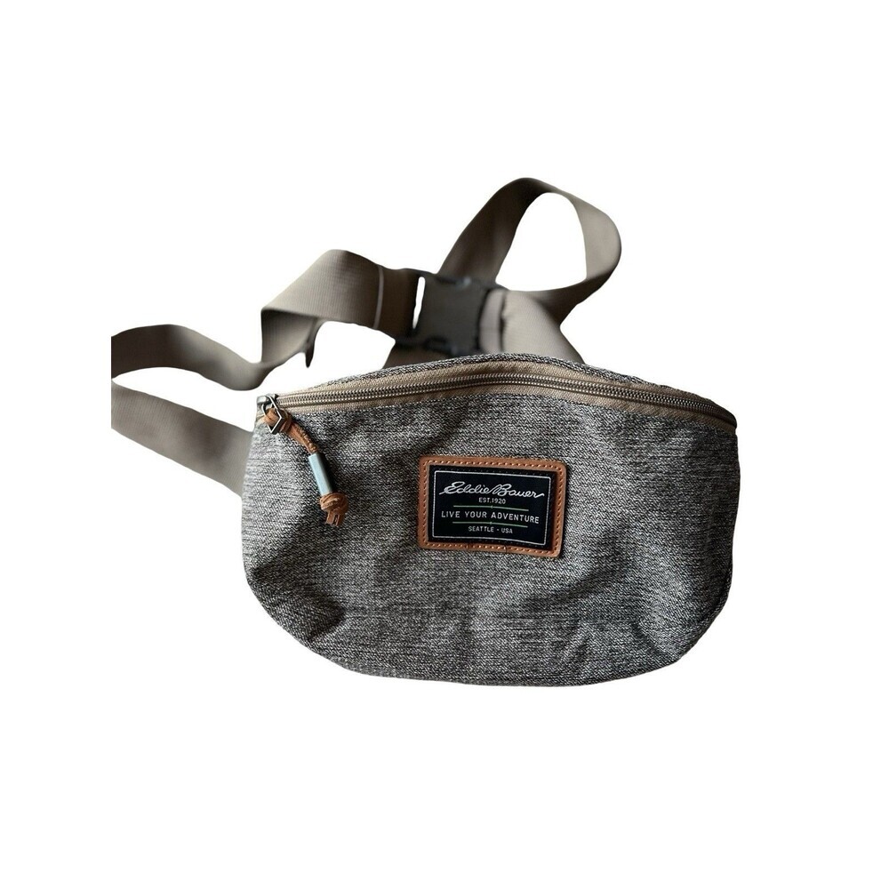 Eddie Bauer Waist Sling Bag Fanny Pack Pockets Lightweight Grey Adjustable